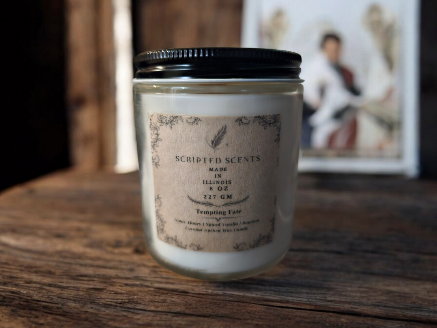 Tempting Fate Candle | Bourbon, Vanilla, Honey | Perfect Gift for Book Lovers & Writers