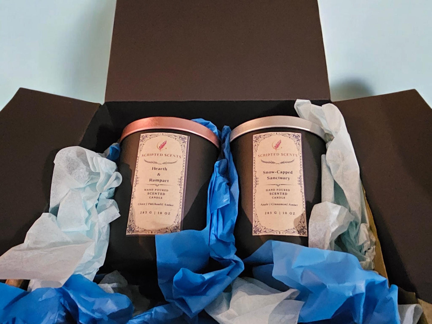 Two-Candle Set FFXIV Ishgard Inspired – Snow-Capped Sanctuary & Hearth and Rampart